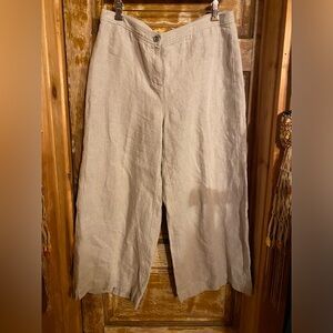 Eileen Fisher Organic Linen Wide Leg Pants Size 8